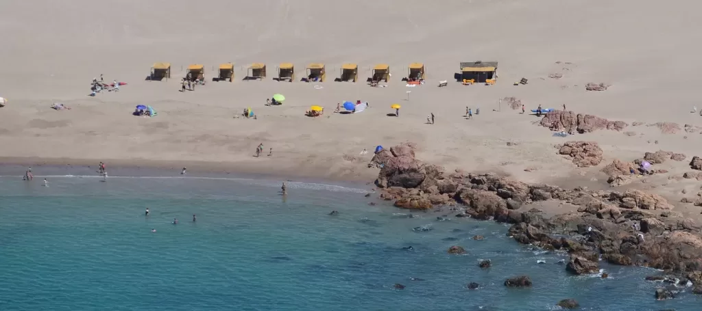 Playa de Las Grutas vista aérea